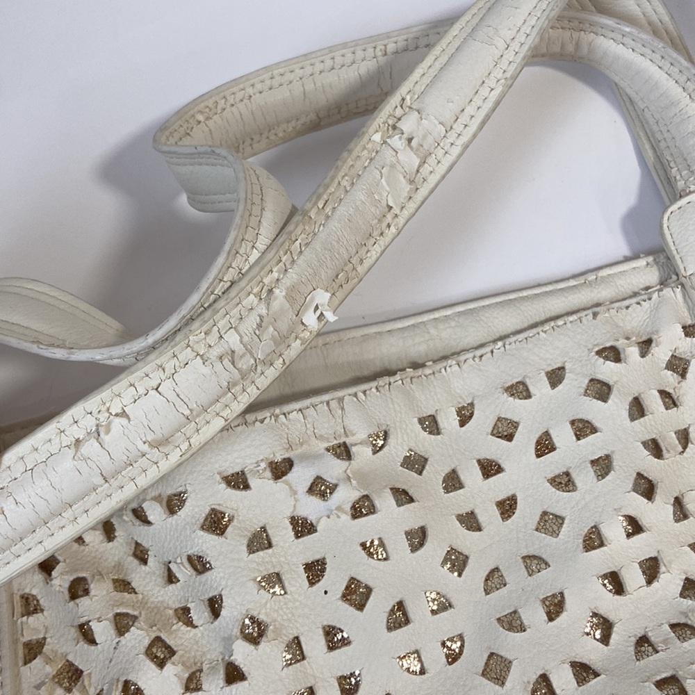 Big Buddha white and gold large bag tote shoulder strap - Picture 3 of 9